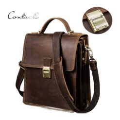 Sacoche homme cuir a fermoir, format cartable vertical, vue principale