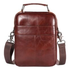 Sacoche homme cuir à rabat, doublure cuir, format compact, vue principale
