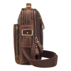 Sacoche homme cuir Crazy Horse vintage, format vertical, vue principale