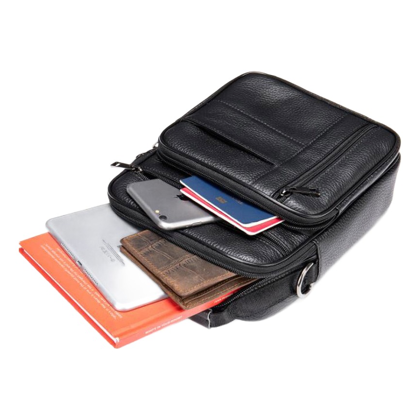 Sacoche homme cuir format tablette, 25 x 19 x 6 cm 5 Sacoche homme cuir format tablette, 25 x 19 x 6 cm, vue arriere