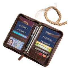 Sacoche homme cuir, porte-passeport familial en cuir avec blocage RFID, vue principale