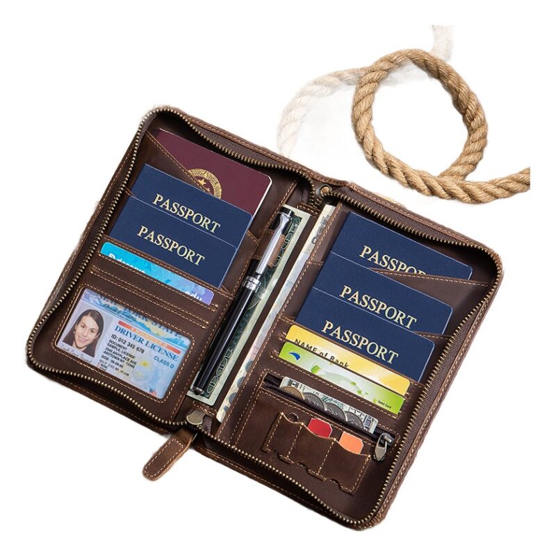 Sacoche homme cuir, porte-passeport familial en cuir avec blocage RFID, vue principale