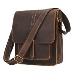 Sacoche homme cuir vintage en peau de vache souple, vue principale