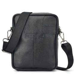 Sacoche homme en cuir, bandouliere zippee, vue principale