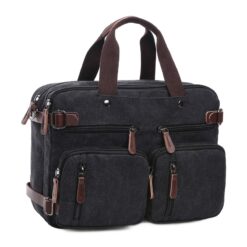 Sacoche ordinateur homme en toile, portée main, épaule ou dos, vue principale