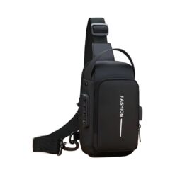 Sacoche poitrine homme antivol à coque, cadenas et port USB, vue principale
