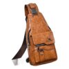 Sacoche poitrine homme en cuir PU, quatre teintes, vue principale