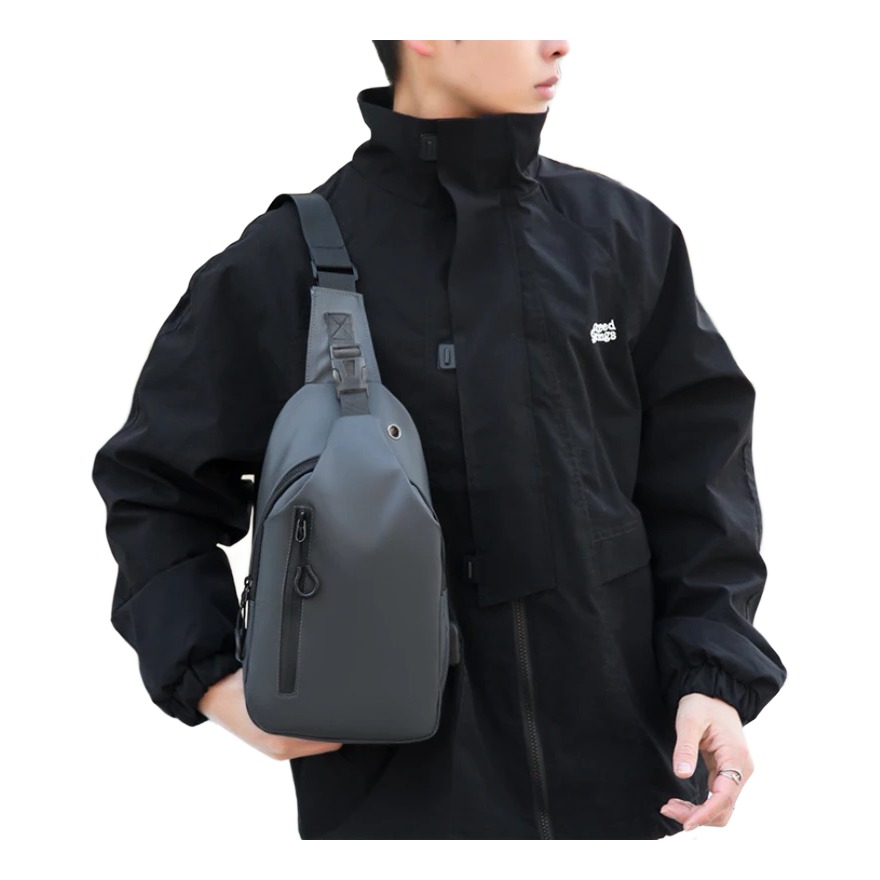 Sacoche poitrine homme en nylon, six déclinaisons 5 Sacoche poitrine homme en nylon, six déclinaisons, vue arriere