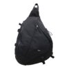 Sacoche poitrine homme grand format en nylon noir, vue principale