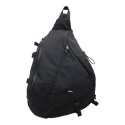 Sacoche poitrine homme grand format en nylon noir, vue principale