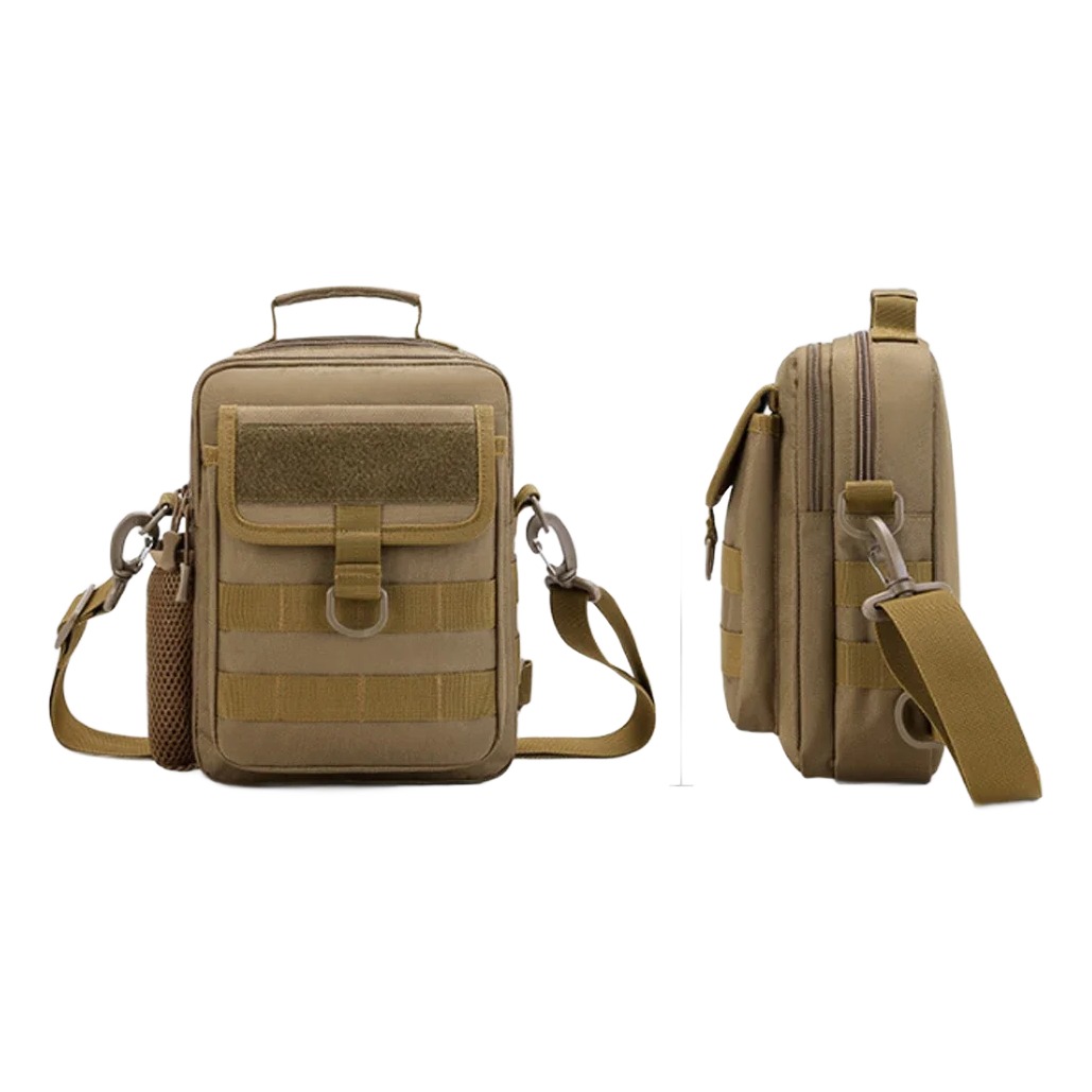 Sacoche tactique homme à fixation Molle, 27 x 19 x 9 cm 2 Sacoche tactique homme à fixation Molle, 27 x 19 x 9 cm, vue de trois quarts