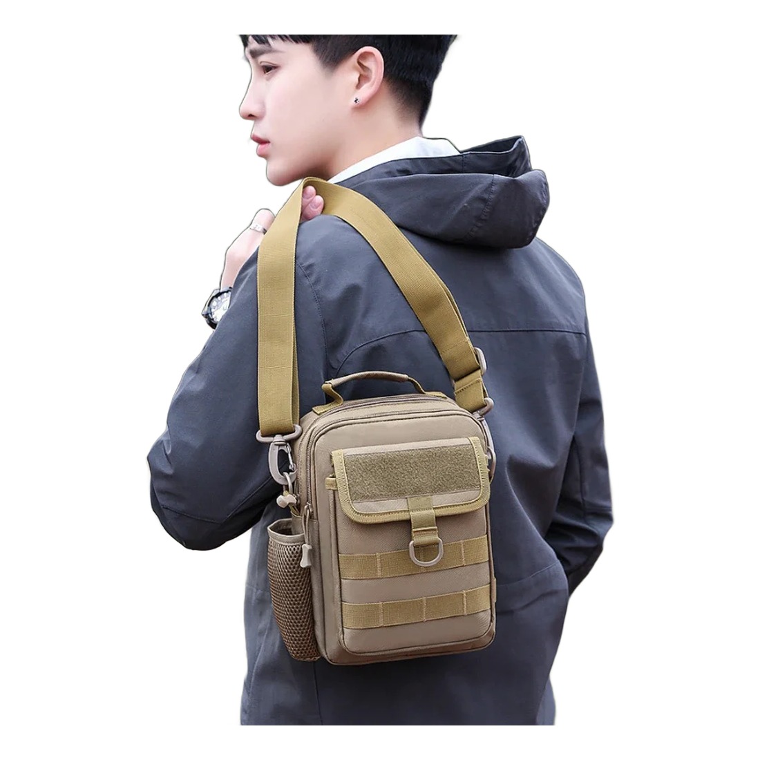 Sacoche tactique homme à fixation Molle, 27 x 19 x 9 cm 4 Sacoche tactique homme à fixation Molle, 27 x 19 x 9 cm, detail