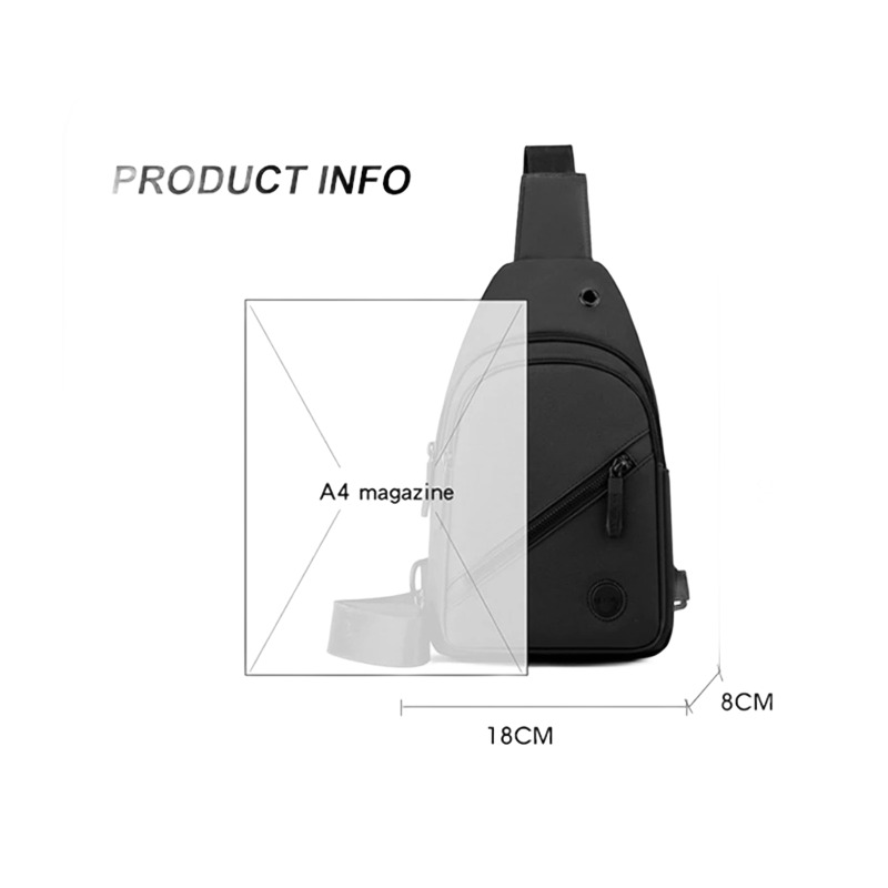 Sacoche tactique homme en nylon léger, 240 g, port en bandoulière 4 Sacoche tactique homme en nylon léger, 240 g, port en bandoulière, detail