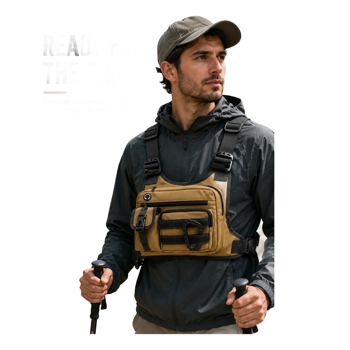Sacoche tactique homme en Oxford, trois coloris mats 2 Sacoche tactique homme en Oxford, trois coloris mats, vue de trois quarts