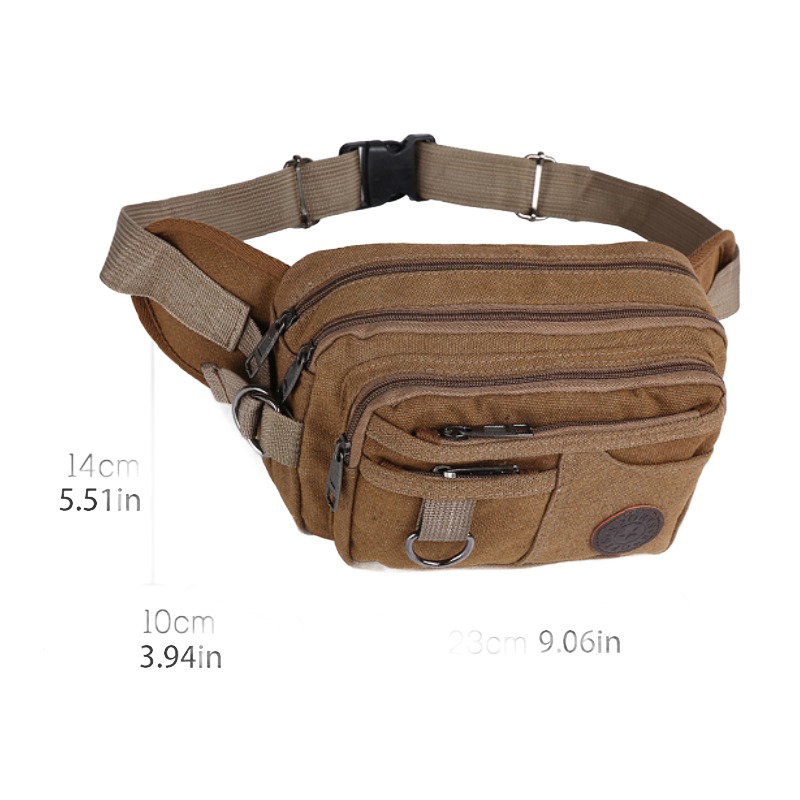 Sacoche tactique homme en toile de coton, port ceinture ou torse 6 Sacoche tactique homme en toile de coton, port ceinture ou torse, vue de profil