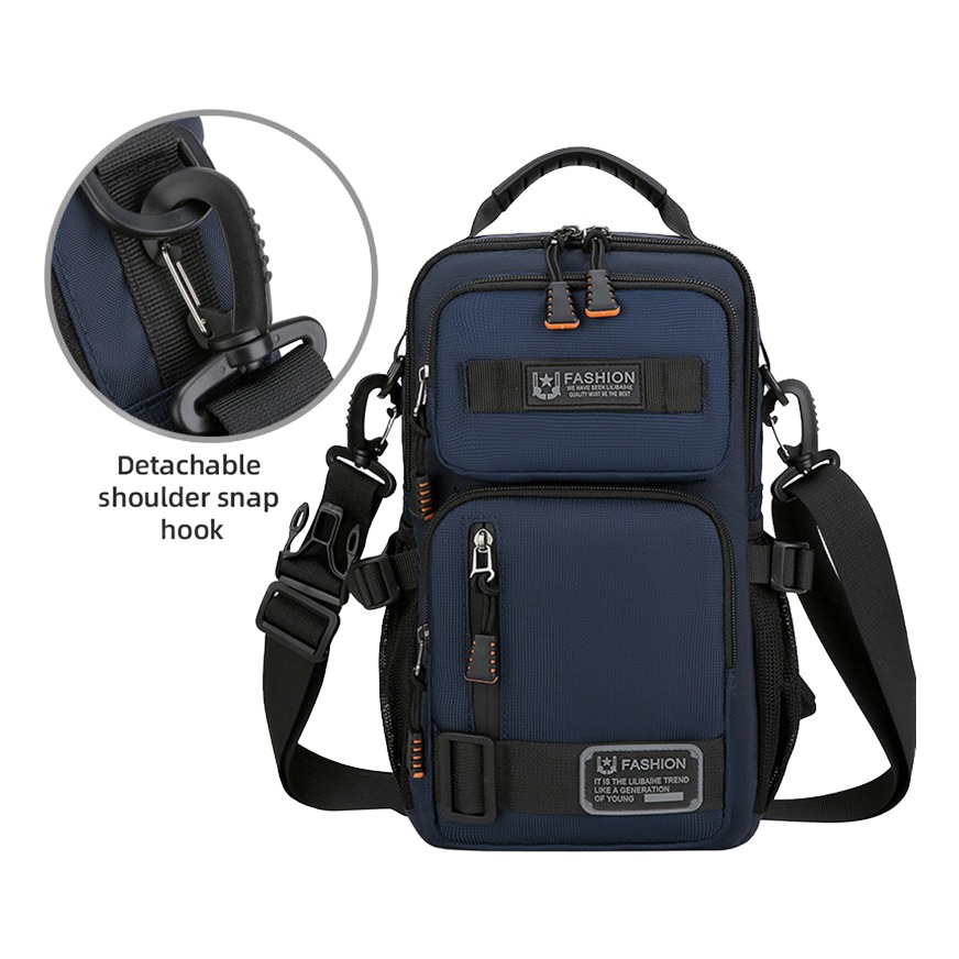 Sacoche tactique homme pliable en nylon souple 2 Sacoche tactique homme pliable en nylon souple, vue de trois quarts