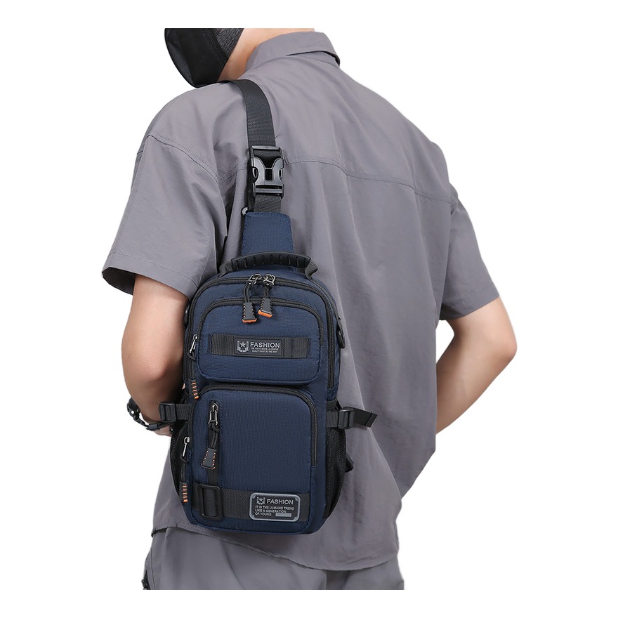 Sacoche tactique homme pliable en nylon souple 3 Sacoche tactique homme pliable en nylon souple, vue de face