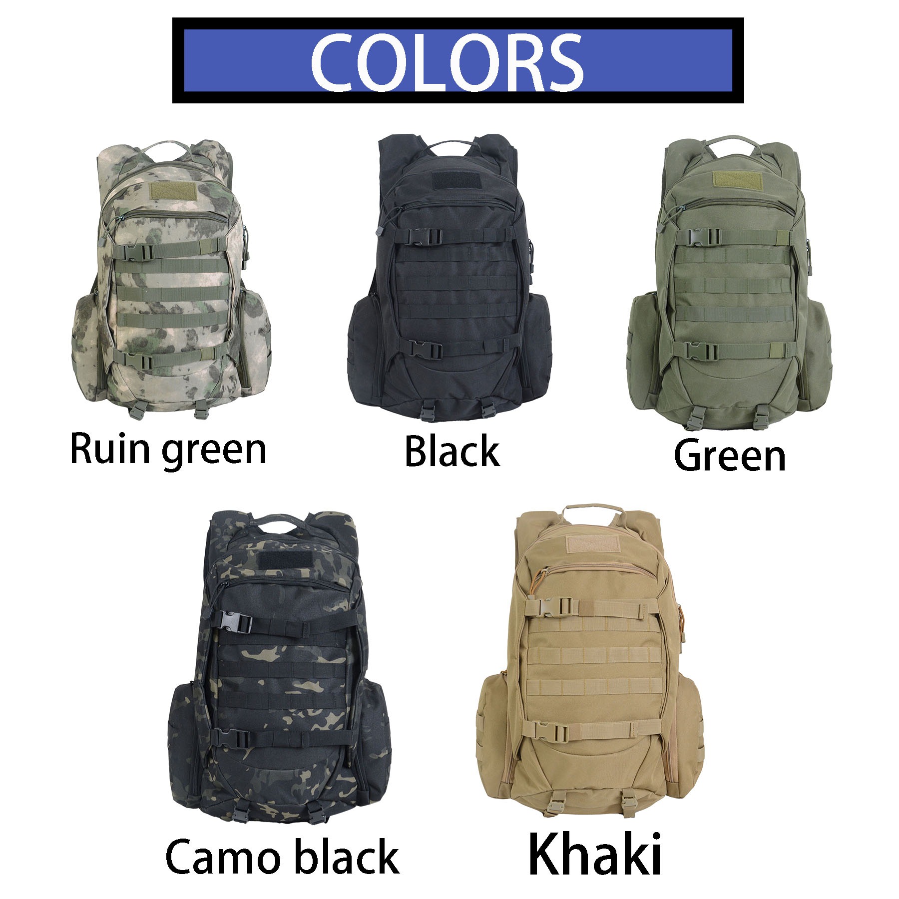 Sacoche tactique homme, sac tactique homme 45 litres deperlant 5 Sacoche tactique homme, sac tactique homme 45 litres deperlant, vue arriere