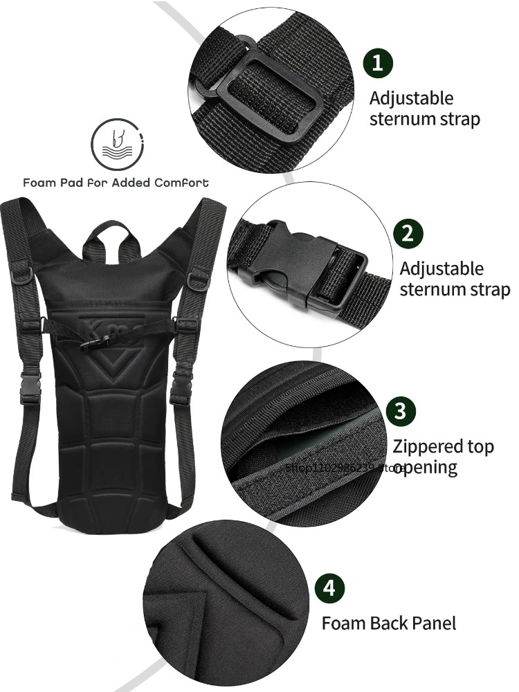 Sacoche tactique homme, sac tactique homme d hydratation pour course 5 Sacoche tactique homme, sac tactique homme d hydratation pour course, vue arriere