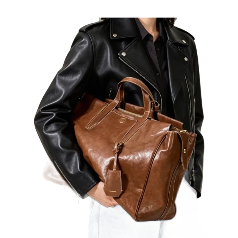Tote bag homme en cuir de grande capacite 5 Tote bag homme en cuir de grande capacite, vue arriere