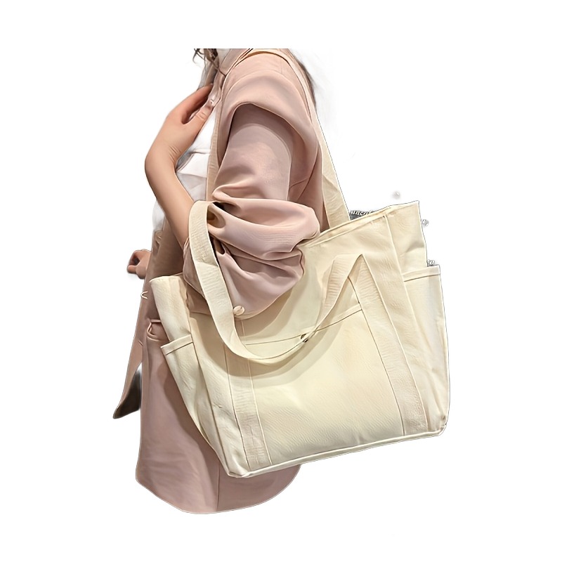 Tote bag homme en toile avec fermeture a glissiere 5 Tote bag homme en toile avec fermeture a glissiere, vue arriere