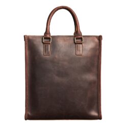 Tote bag homme vertical en cuir de vache, doublure en cuir, vue principale