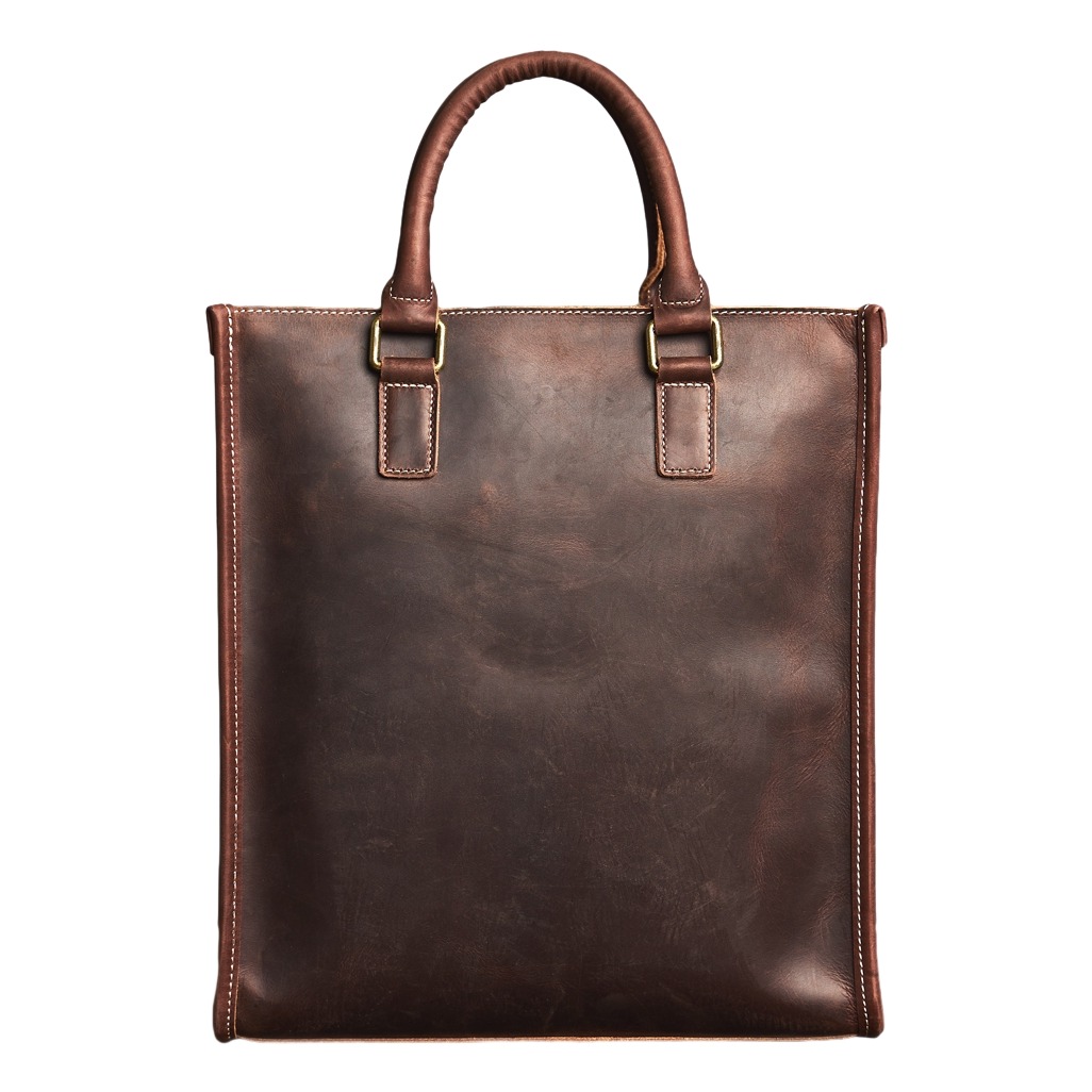 Tote bag homme vertical en cuir de vache, doublure en cuir 1 Tote bag homme vertical en cuir de vache, doublure en cuir, vue principale