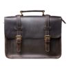 Cartable homme cuir vintage à deux boucles, convertible en sac à dos, vue principale