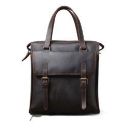 Cartable professeur cuir homme vertical, deux boucles et deux anses, vue principale