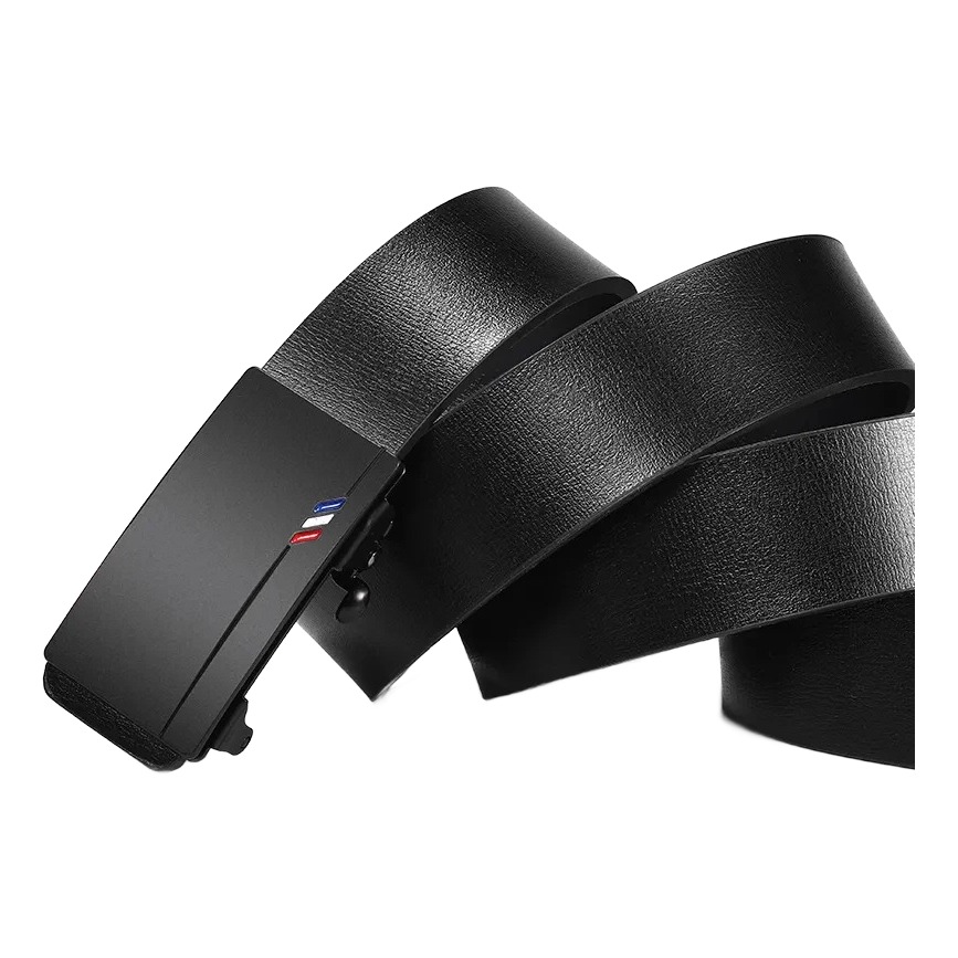 Ceinture automatique homme sans trous, cuir PU noir 1 Ceinture automatique homme sans trous, cuir PU noir, vue principale