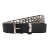 Ceinture cloutée homme en cuir PU, trois rangs de clous pyramide, vue principale
