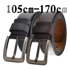 Ceinture cuir homme de vache à boucle ardillon, grandes tailles, vue de trois quarts