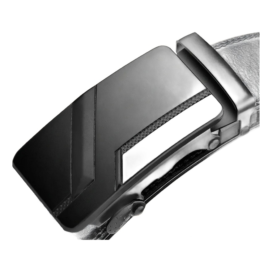 Ceinture homme boucle automatique en cuir PU, réglage sans trous 4 Ceinture homme boucle automatique en cuir PU, réglage sans trous, detail
