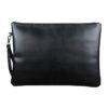 Grande pochette homme noire en cuir PU, avec dragonne, vue principale