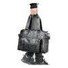 Grande sacoche bandoulière homme en cuir PU noir, deux anses, vue principale