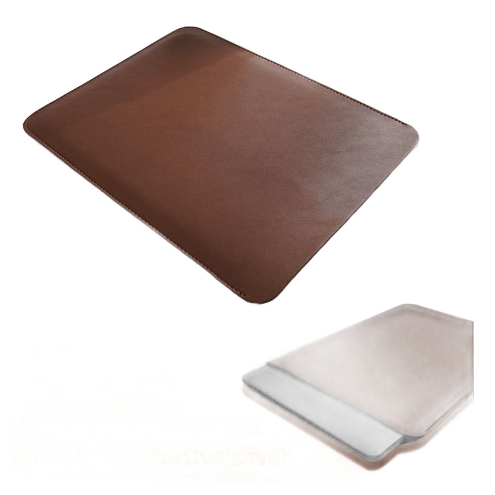 Housse ordinateur portable marron aspect cuir, 13, 14 ou 15 pouces 3 Housse ordinateur portable marron aspect cuir, 13, 14 ou 15 pouces, vue de face
