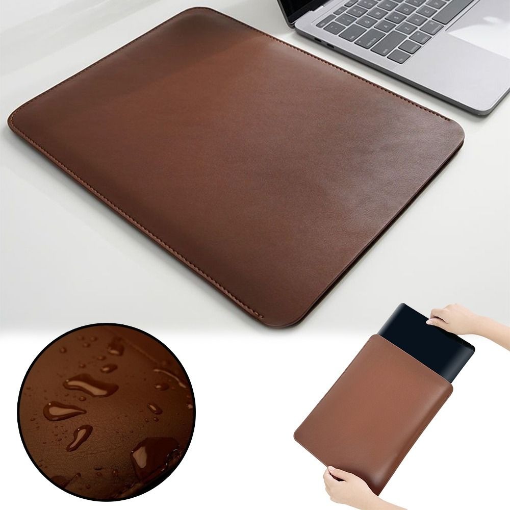 Housse ordinateur portable marron aspect cuir, 13, 14 ou 15 pouces 5 Housse ordinateur portable marron aspect cuir, 13, 14 ou 15 pouces, vue arriere