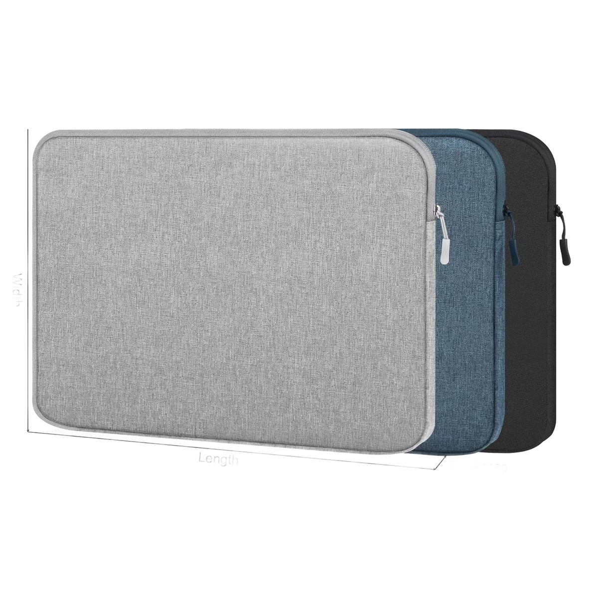 Housse ordinateur portable zippée en nylon, 11 à 16 pouces 2 Housse ordinateur portable zippée en nylon, 11 à 16 pouces, vue de trois quarts