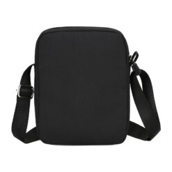 Petite sacoche bandoulière homme noire en toile Oxford, format MINI, vue principale