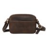 Petite sacoche homme cuir de vache Crazy Horse zippée, vue principale