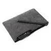 Pochette homme dragonne en similicuir, modèle plat zippé aspect daim, vue principale