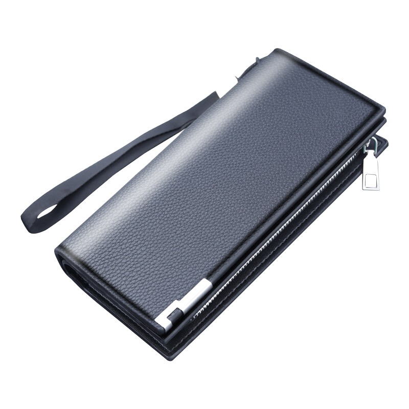 Pochette homme portefeuille long zippé à dragonne, cuir PU 4 Pochette homme portefeuille long zippé à dragonne, cuir PU, detail