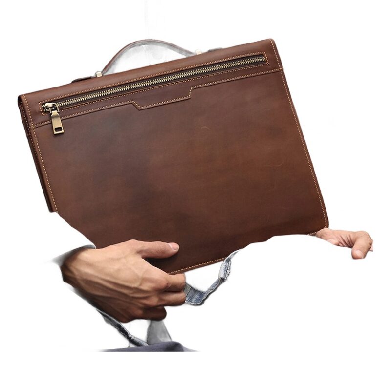 Porte-documents cuir homme pour ordinateur 13,3 pouces, couleur café, vue principale
