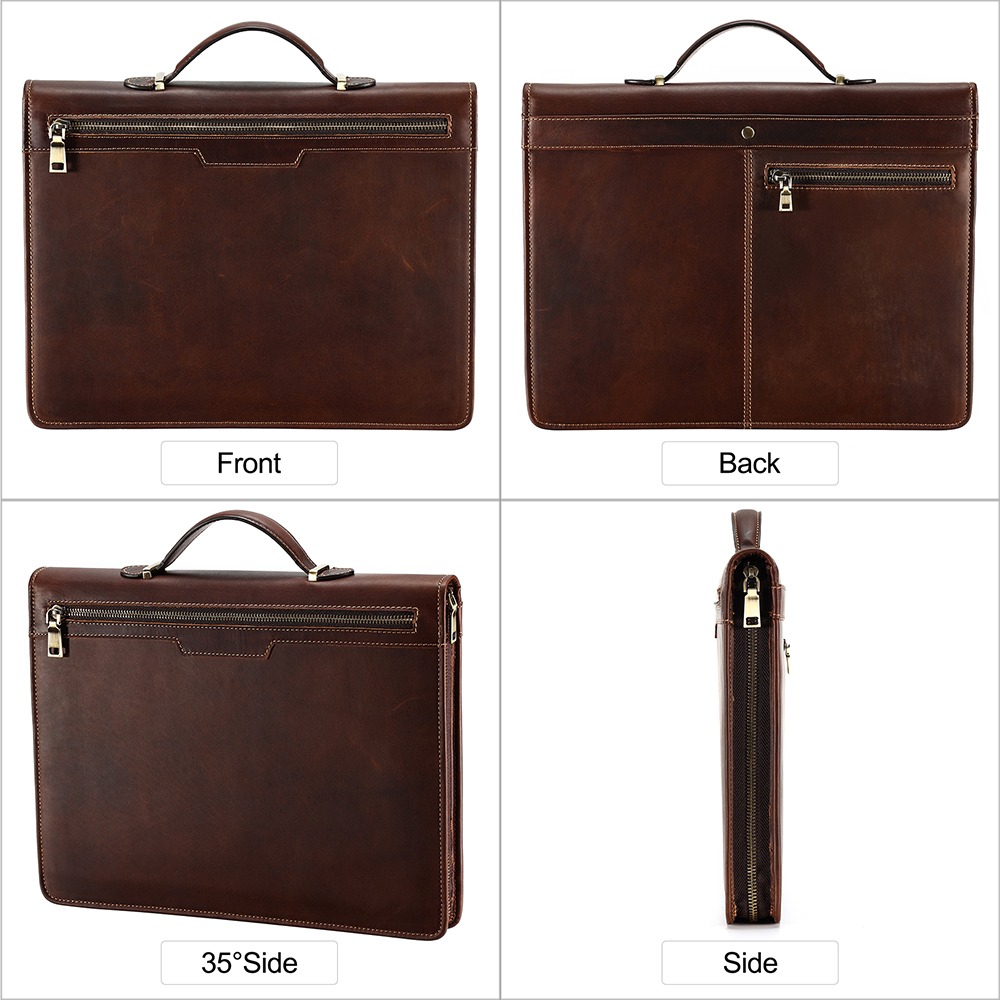 Porte-documents cuir homme pour ordinateur 13,3 pouces, couleur café 4 Porte-documents cuir homme pour ordinateur 13,3 pouces, couleur café, detail