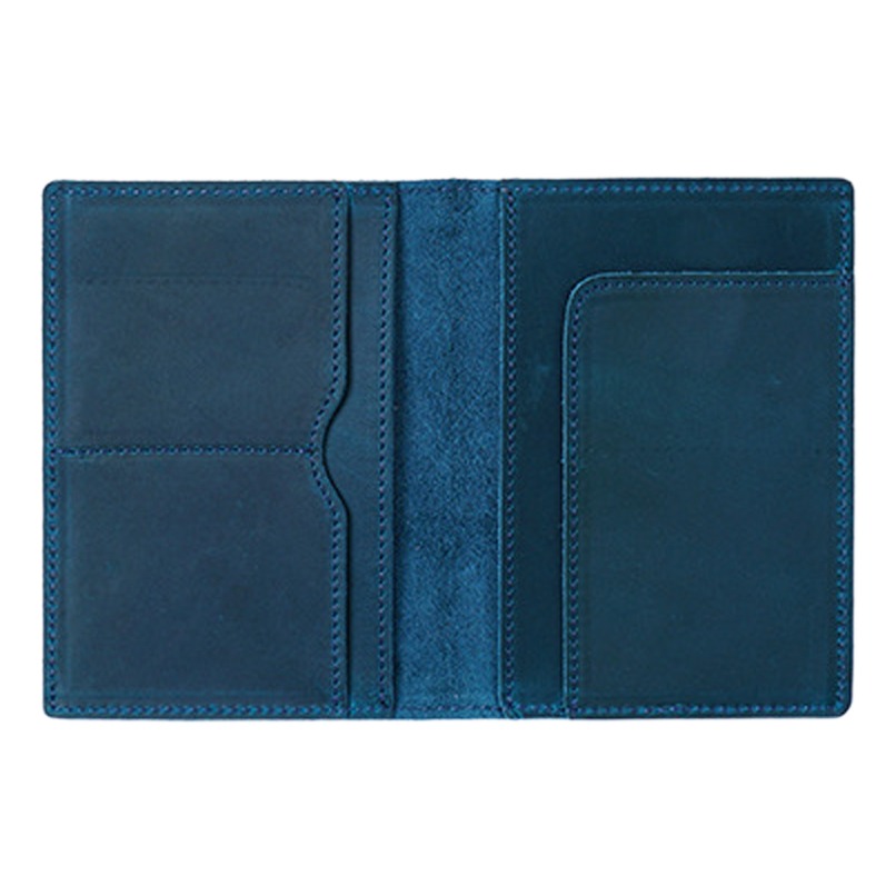 Porte-passeport cuir homme au fini vintage, six coloris, vue de profil