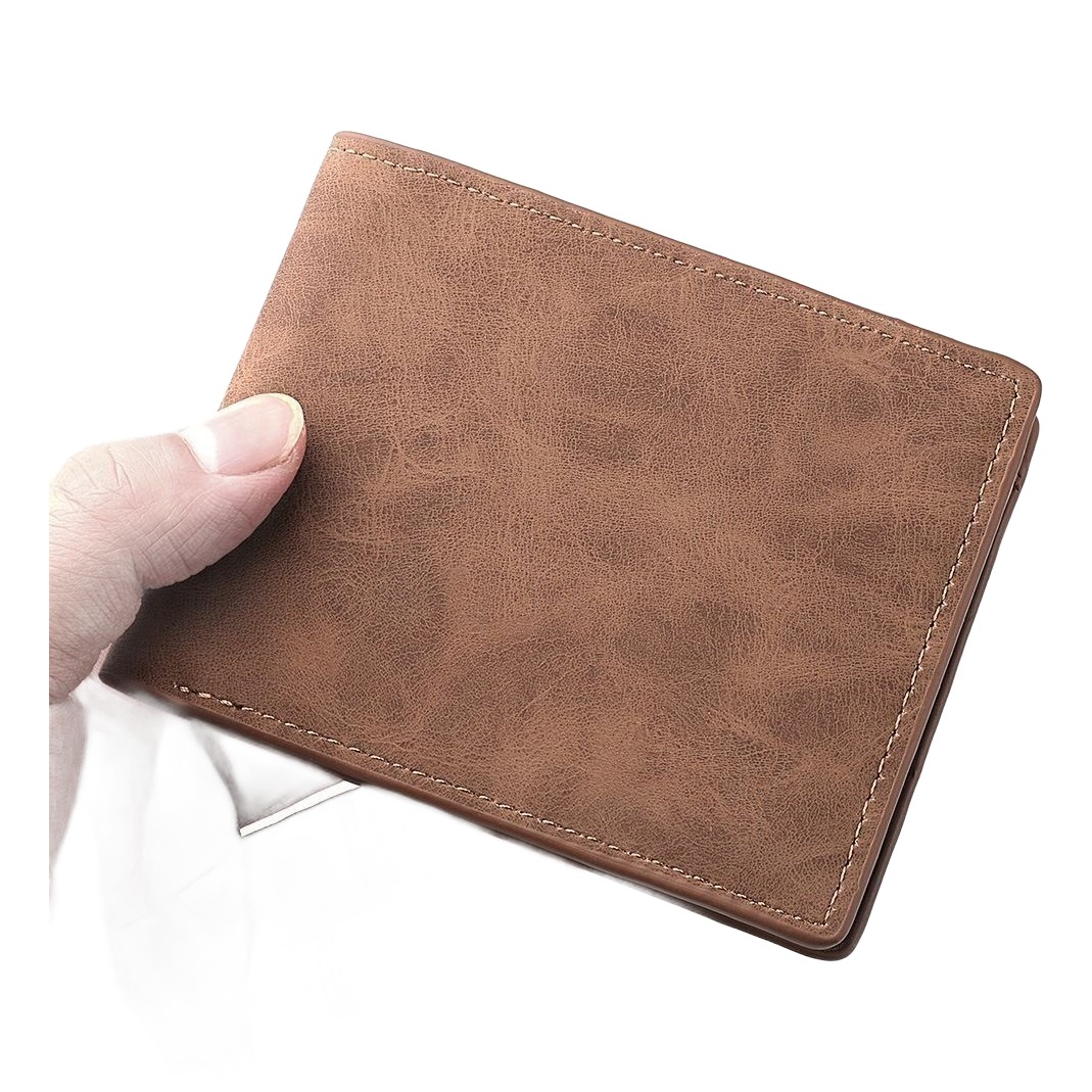Portefeuille homme court en cuir PU au toucher doux, poche zippée 1 Portefeuille homme court en cuir PU au toucher doux, poche zippée, vue principale