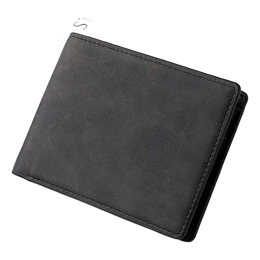 Portefeuille homme court en cuir PU au toucher doux, poche zippée 4 Portefeuille homme court en cuir PU au toucher doux, poche zippée, detail