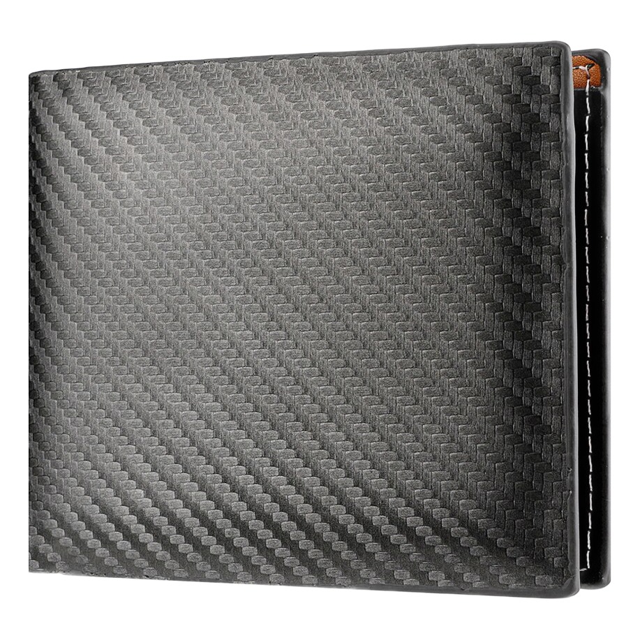 Portefeuille homme effet fibre de carbone, format deux volets 3 Portefeuille homme effet fibre de carbone, format deux volets, vue de face