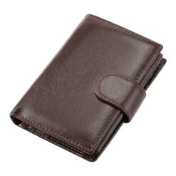 Portefeuille homme en cuir de vache à patte et porte-monnaie, vue principale