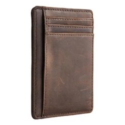 Portefeuille homme fin, porte-cartes en cuir de vache vieilli, vue principale